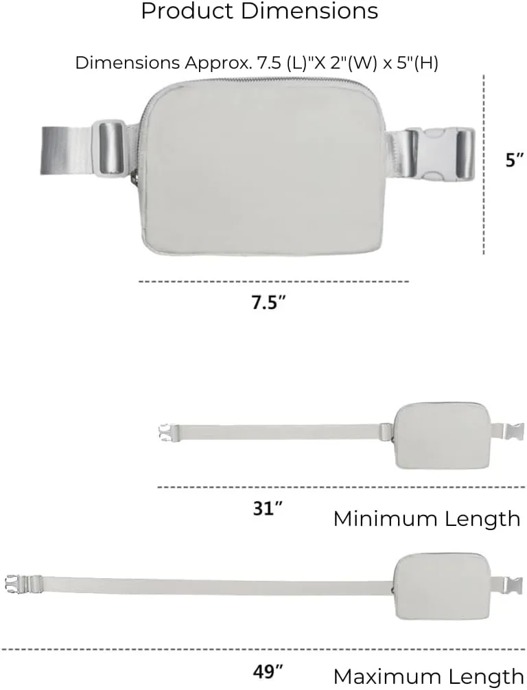 NGIL Mini Belt Bag for Women Crossbody Pack Workout Traveling Running Hiking Waist Bag with Adjustable Strap(Light Gray)