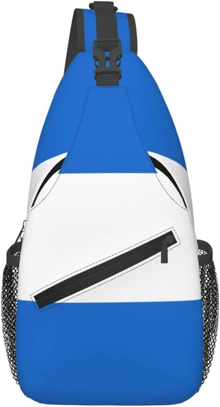 Nicaragua Flag Crossbody Bags Sling Backpack Cross Chest Bag Sports Shoulder Bag Gym Fanny Pack Adjustable Cycling Daypack Diagonally Rucksack for Running
