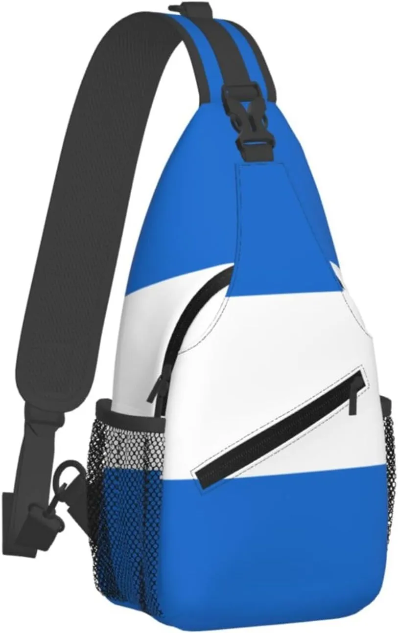Nicaragua Flag Crossbody Bags Sling Backpack Cross Chest Bag Sports Shoulder Bag Gym Fanny Pack Adjustable Cycling Daypack Diagonally Rucksack for Running