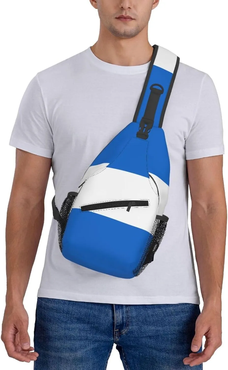 Nicaragua Flag Crossbody Bags Sling Backpack Cross Chest Bag Sports Shoulder Bag Gym Fanny Pack Adjustable Cycling Daypack Diagonally Rucksack for Running