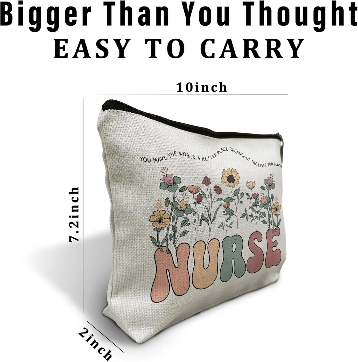 Nurse Flower Makeup Bag,Nurse Practitioner Gifts for Women,Nurse Cosmetic Bag,Nursing Student Gifts,Nursing Gifts for New Grad Nurses,Nurse Graduation Gift,Nurse Pouch