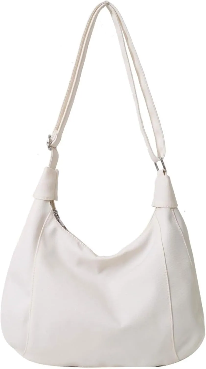 Nylon Crescent Crossbody Bag with Multiple Zippered Pockets, Stylish Hobo Bag, Ideal for Daily Use & Outings