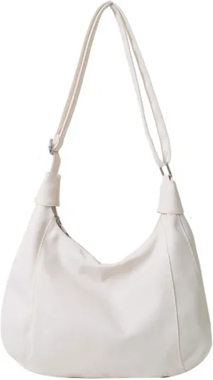 Nylon Crescent Crossbody Bag with Multiple Zippered Pockets, Stylish Hobo Bag, Ideal for Daily Use & Outings