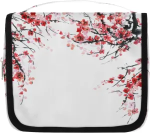 Oriental Flower Painting Cute Toiletry Bags for Traveling Women Men Asian Art Small Hanging Toiletry Bag for Shaving Kit Makeup Cosmetic Accessories Essential Bag