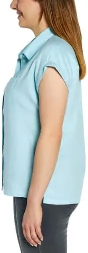 Orvis Tops for Women - Linen Blend Womens Short Sleeve Shirts - Button-Up with Collar - Dressy Casual