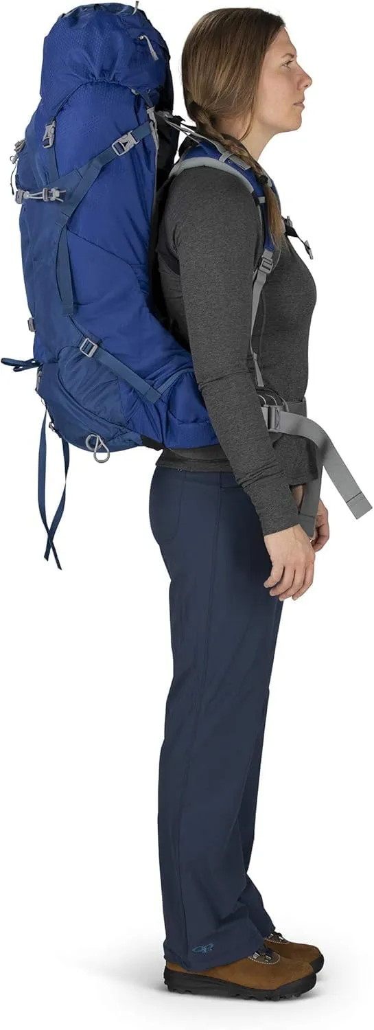 Osprey Ariel 65L Women's Backpacking Backpack, Ceramic Blue, WXS/S