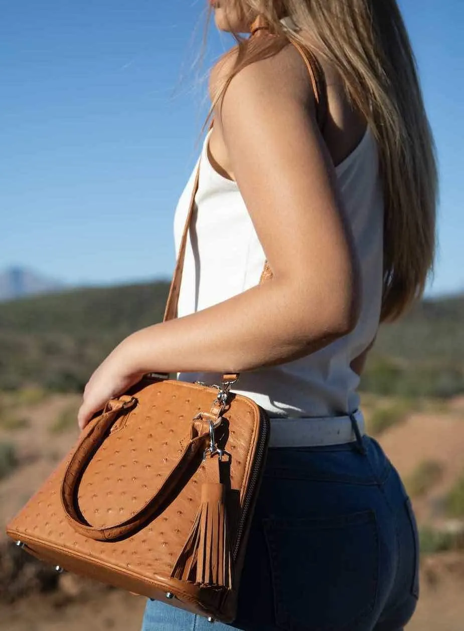Ostrich Leather Knysna Midi Hepburn Bag