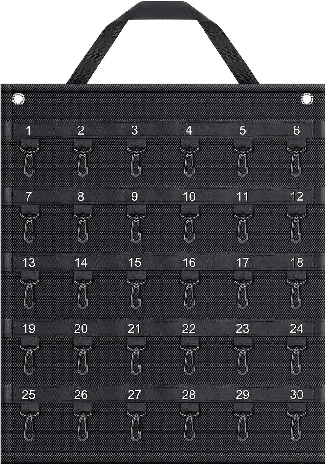 Oudain Rollable Key Case 30 Keys Roll up Key Case Organizer for Professionals Flexible Black 1680D Oxford Cloth for Car Dealership, Estate Sales, Hotel Executives, Car Rental, 21 x 17.5 in