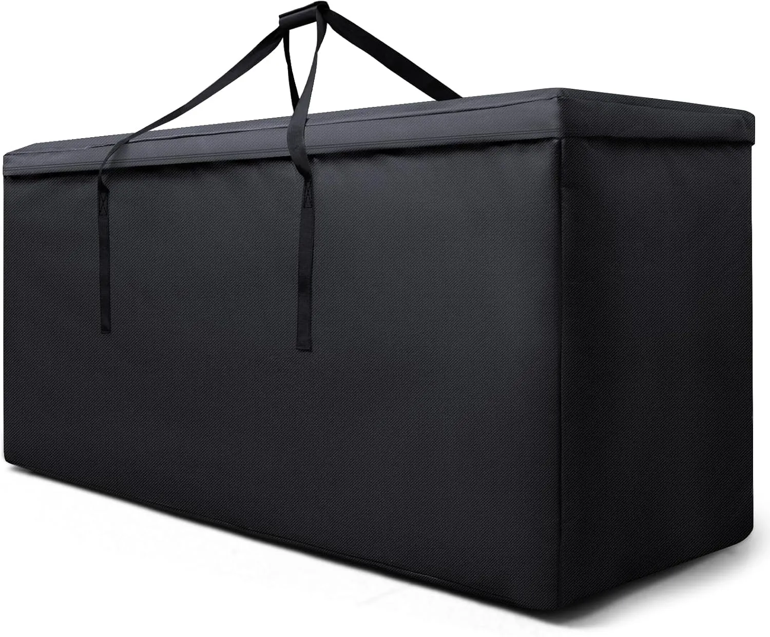 Outdoor Cushion Storage Bag Heavy Duty 600D Waterproof Patio Cushion Storage Bag Extra Large Cushion Sorage Bags for Patio Furniture with Zipper and Handle, 65 x 20 x 28 Inch, Black