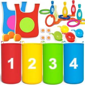 Outdoor Games, Potato Sack Race Bags for Kids Adults, Egg Spoon Relay Race,Ring Toss Game,Dodgeball Tag Game,Birthday Party, Field Day Family Reunion Carnival Outside Yard Lawn Easter Games