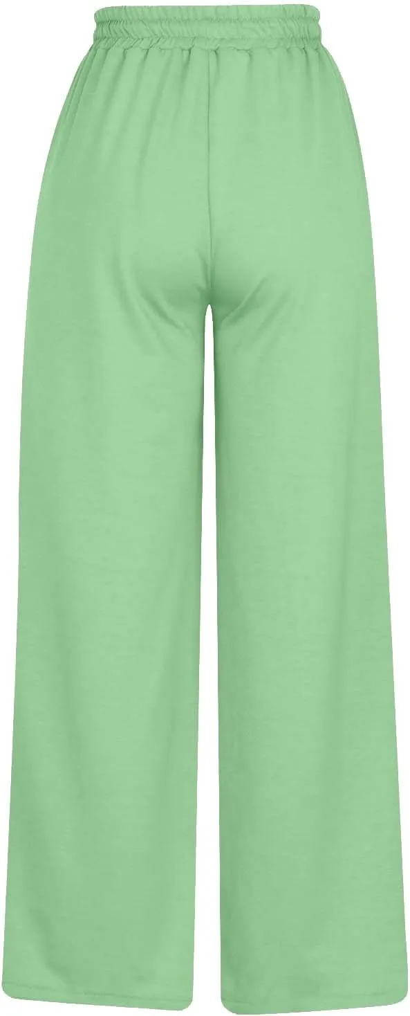 Oversized Wide Leg Sweatpants Women Elastic Drawstring Straight Leg Sweatpants Low Waisted Baggy Lounge Pants Pocket