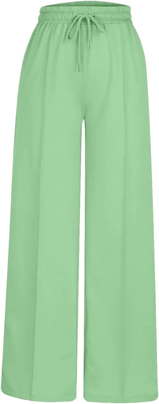 Oversized Wide Leg Sweatpants Women Elastic Drawstring Straight Leg Sweatpants Low Waisted Baggy Lounge Pants Pocket