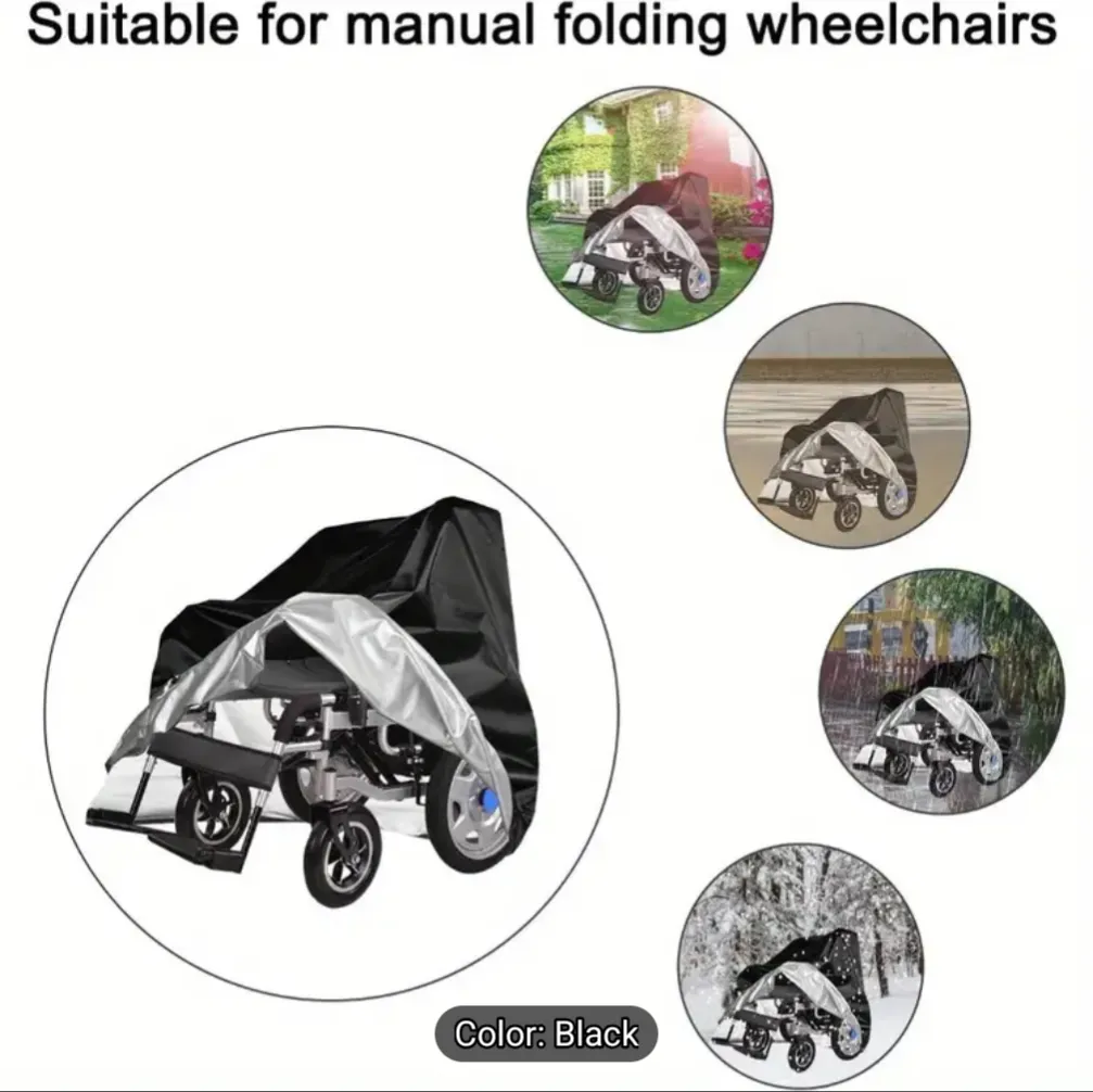 Oxford Heavy Duty Waterproof Wheelchair Cover - Black