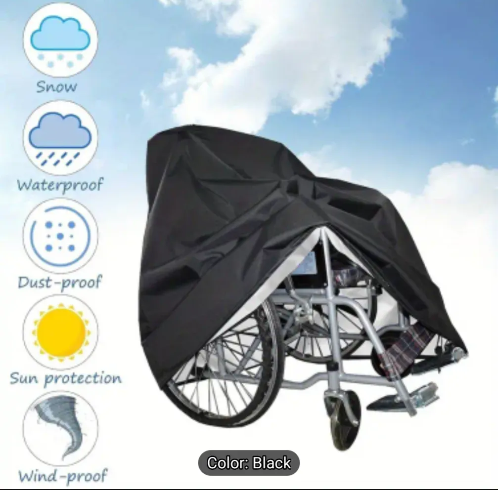 Oxford Heavy Duty Waterproof Wheelchair Cover - Black