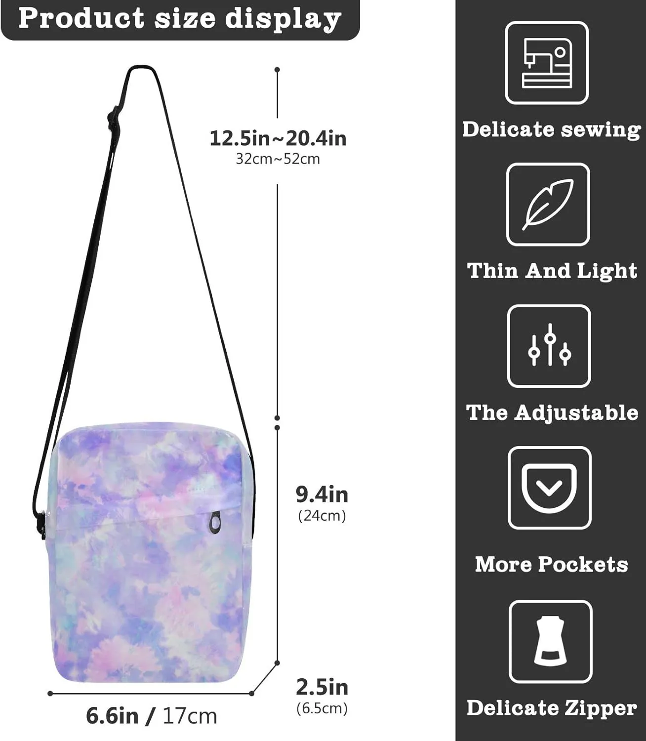 Oyihfvs Messenger Bag, Men's Crossbody Bag, Women's Crossbody Bag with Adjustable Strap