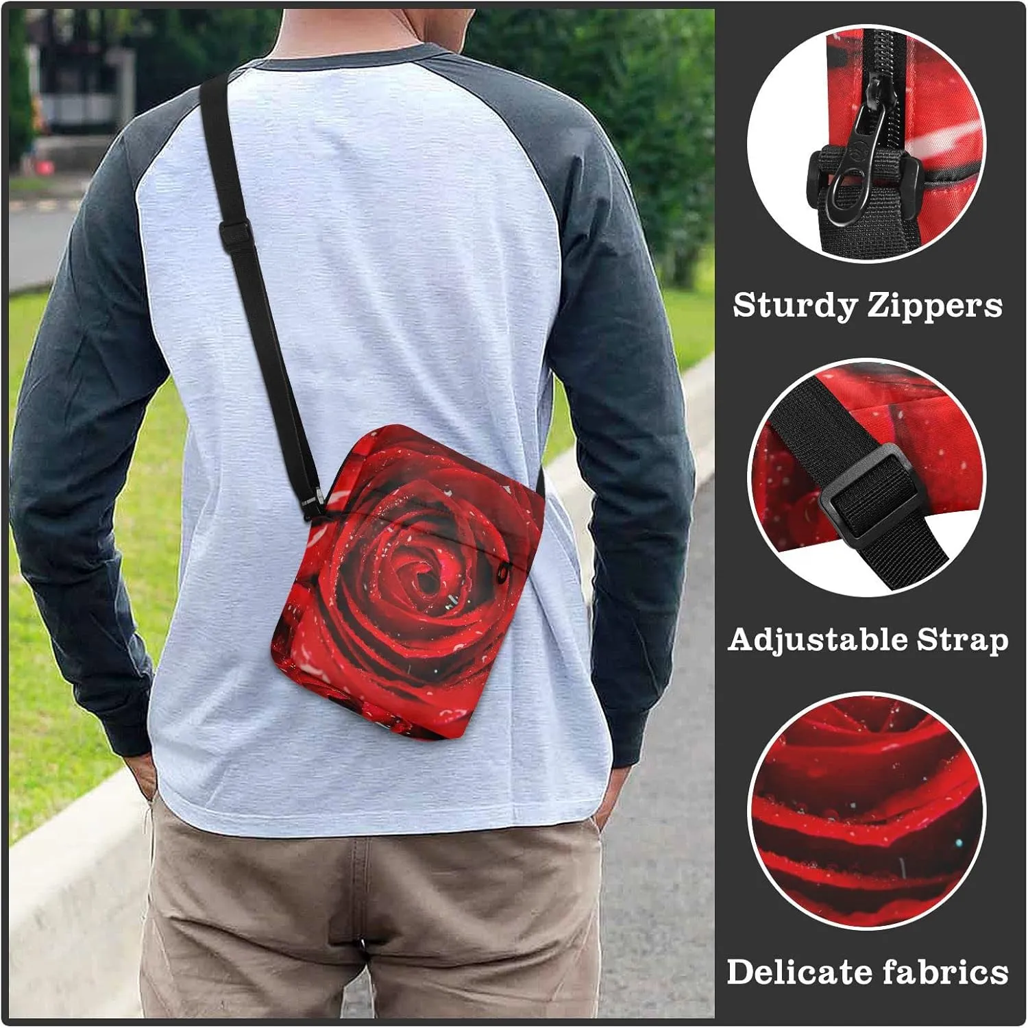 Oyihfvs Messenger Bag, Men's Crossbody Bag, Women's Crossbody Bag with Adjustable Strap
