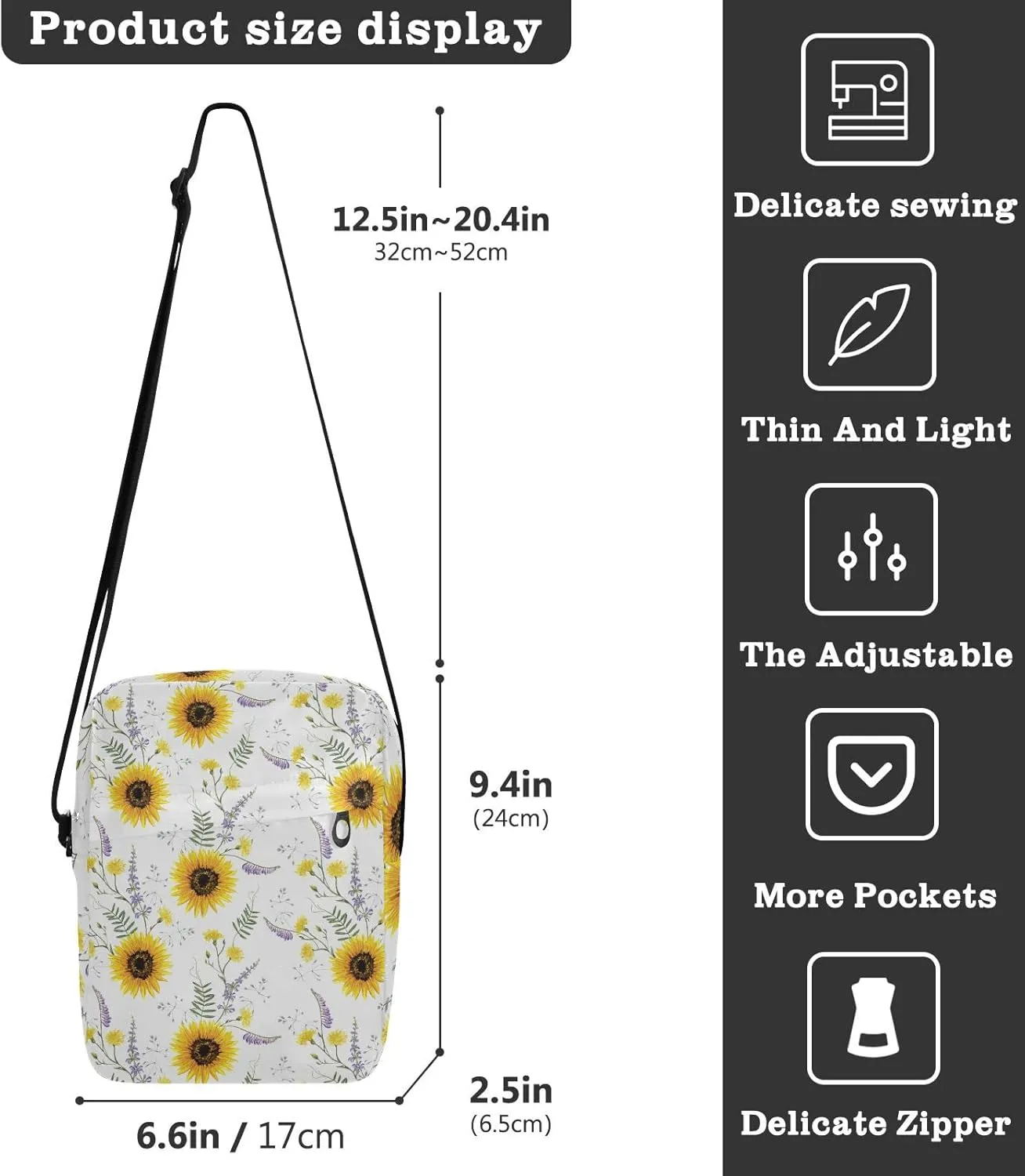 Oyihfvs Messenger Bag, Men's Crossbody Bag, Women's Crossbody Bag with Adjustable Strap