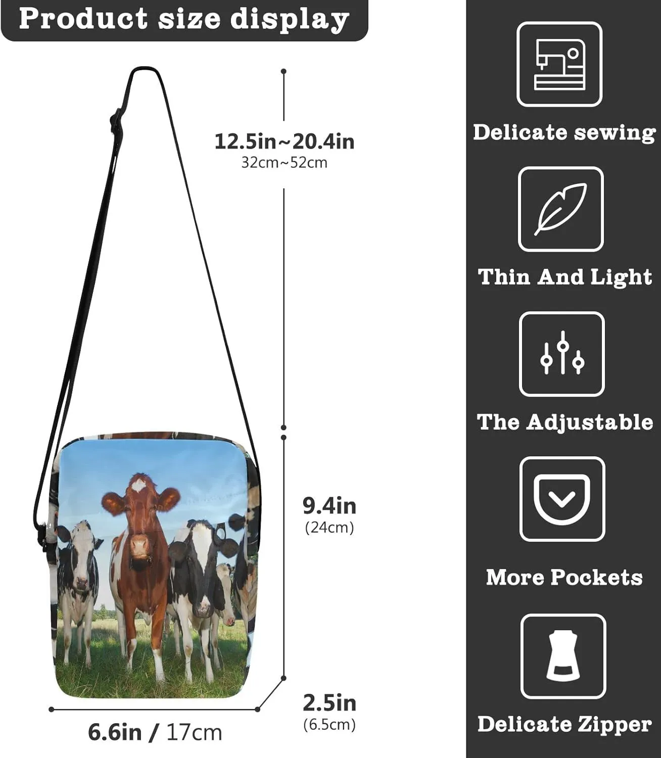 Oyihfvs Messenger Bag, Men's Crossbody Bag, Women's Crossbody Bag with Adjustable Strap