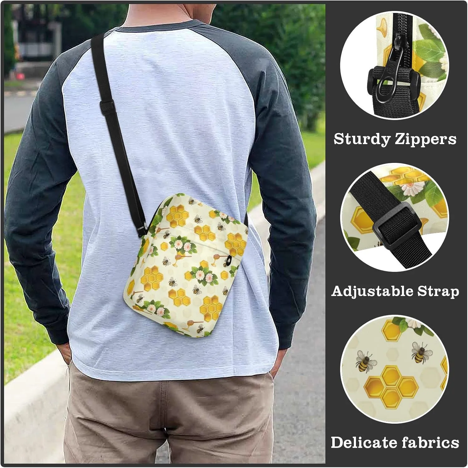 Oyihfvs Messenger Bag, Men's Crossbody Bag, Women's Crossbody Bag with Adjustable Strap