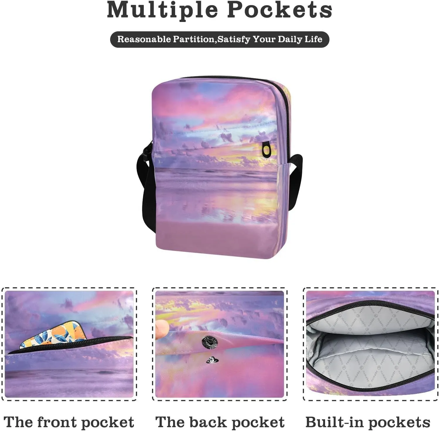 Oyihfvs Messenger Bag, Men's Crossbody Bag, Women's Crossbody Bag with Adjustable Strap