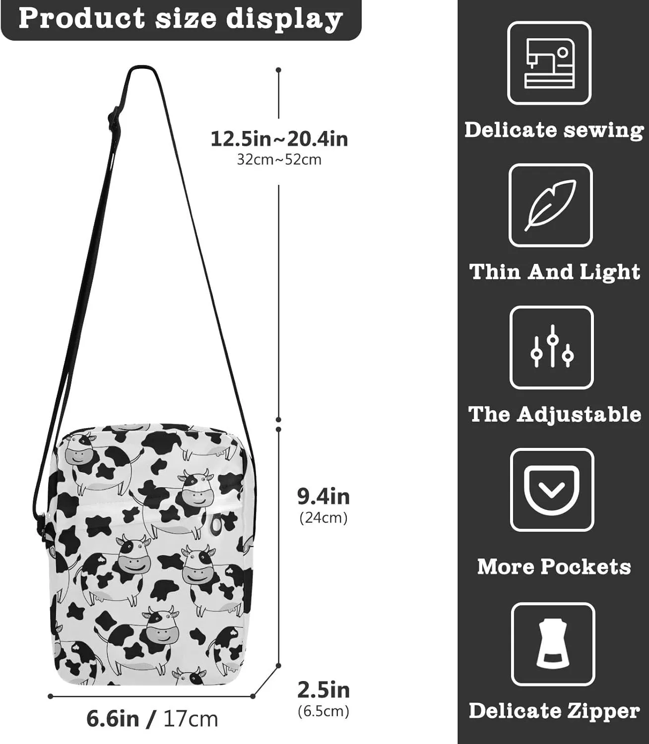 Oyihfvs Messenger Bag, Men's Crossbody Bag, Women's Crossbody Bag with Adjustable Strap