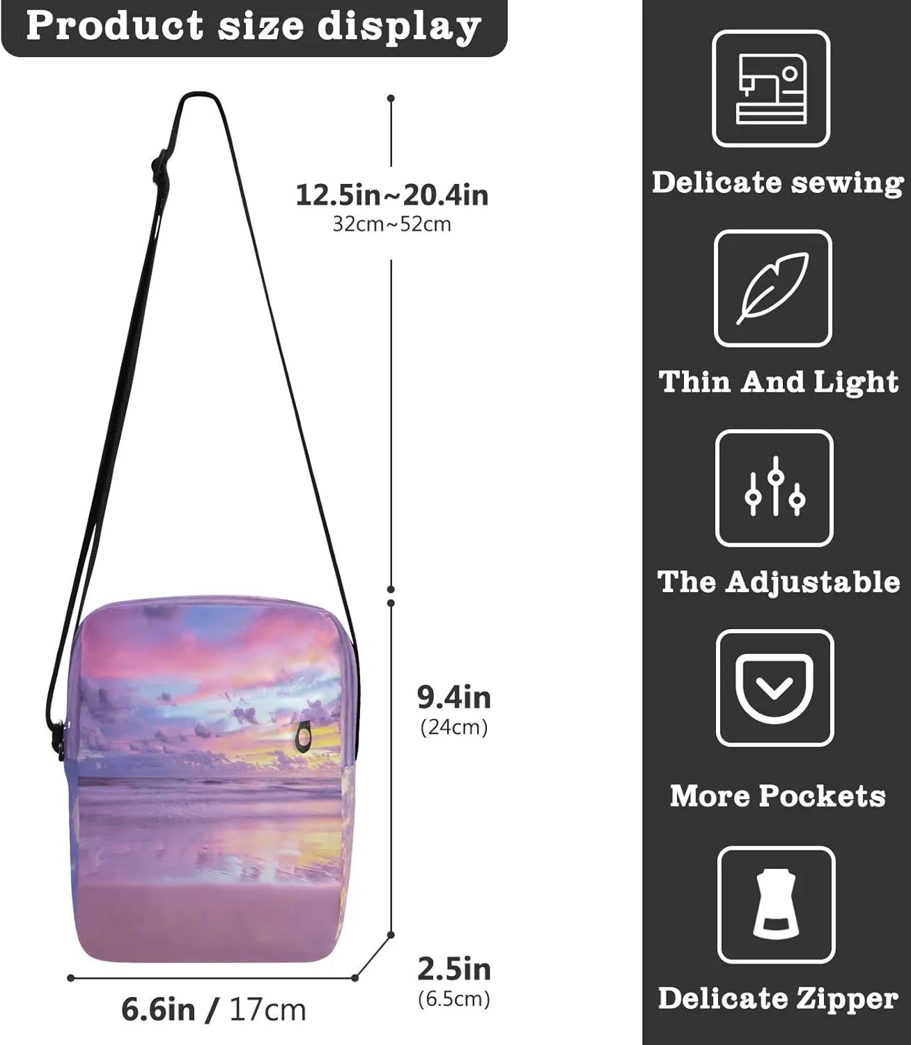 Oyihfvs Messenger Bag, Men's Crossbody Bag, Women's Crossbody Bag with Adjustable Strap