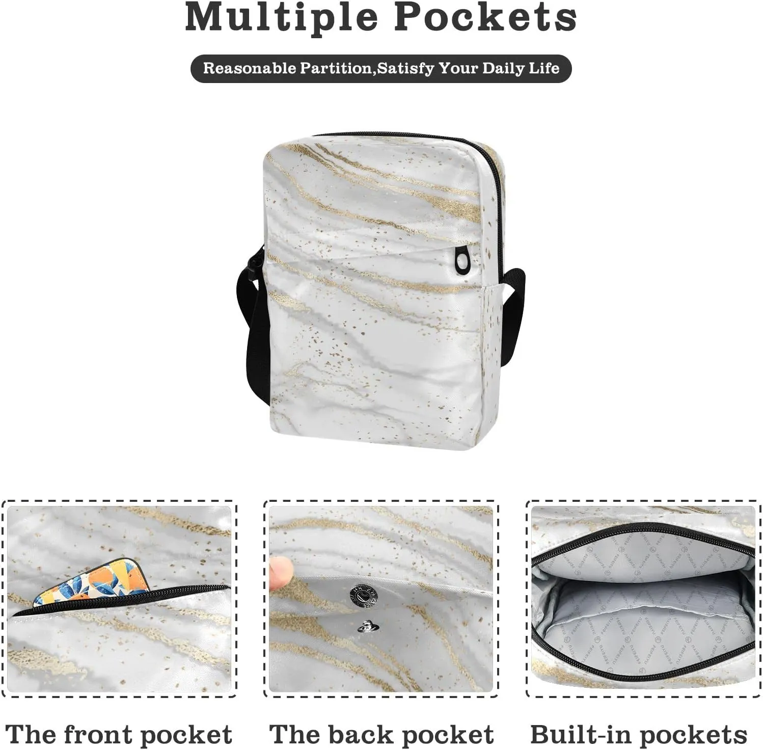 Oyihfvs Messenger Bag, Men's Crossbody Bag, Women's Crossbody Bag with Adjustable Strap