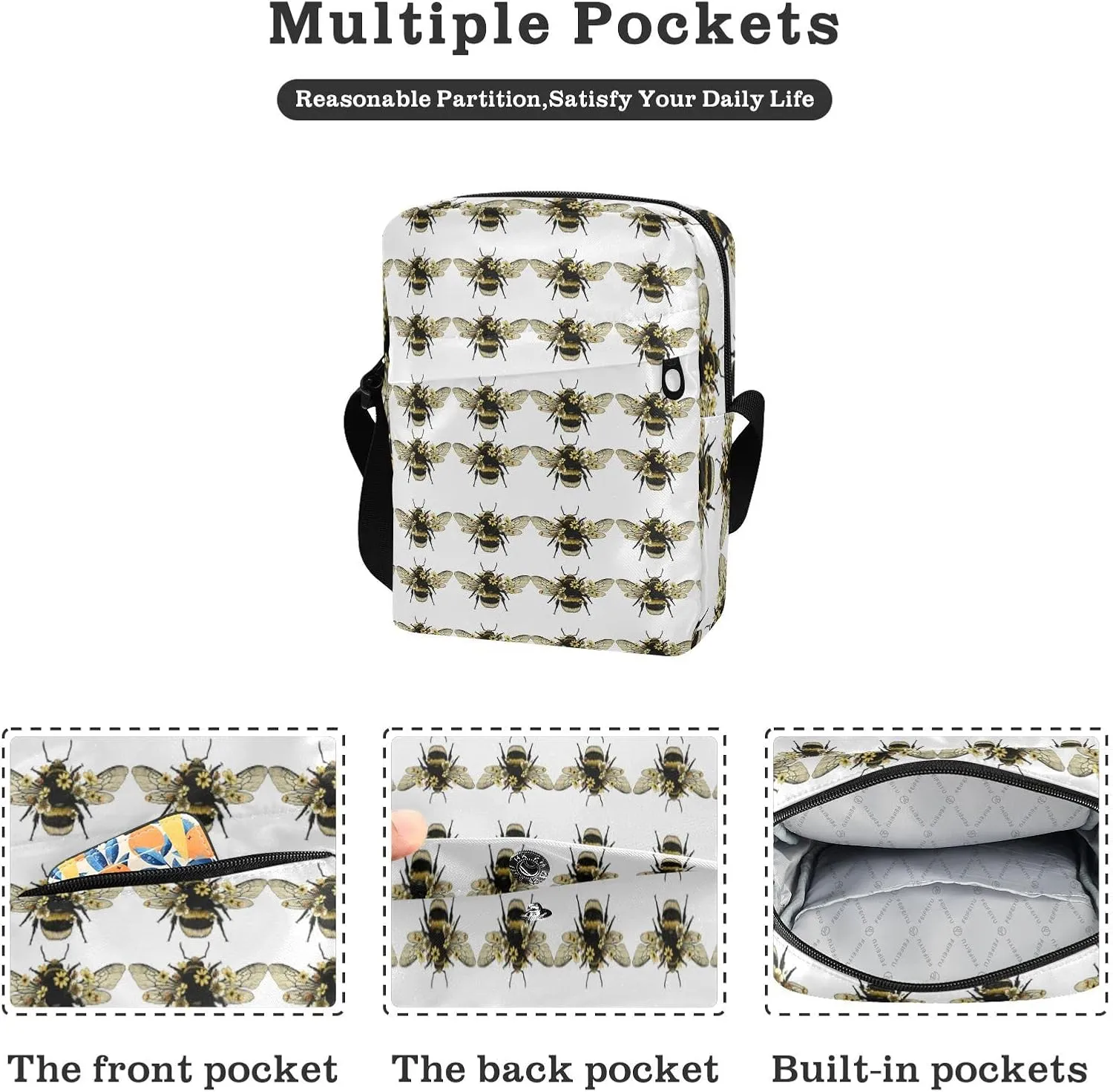 Oyihfvs Messenger Bag, Men's Crossbody Bag, Women's Crossbody Bag with Adjustable Strap