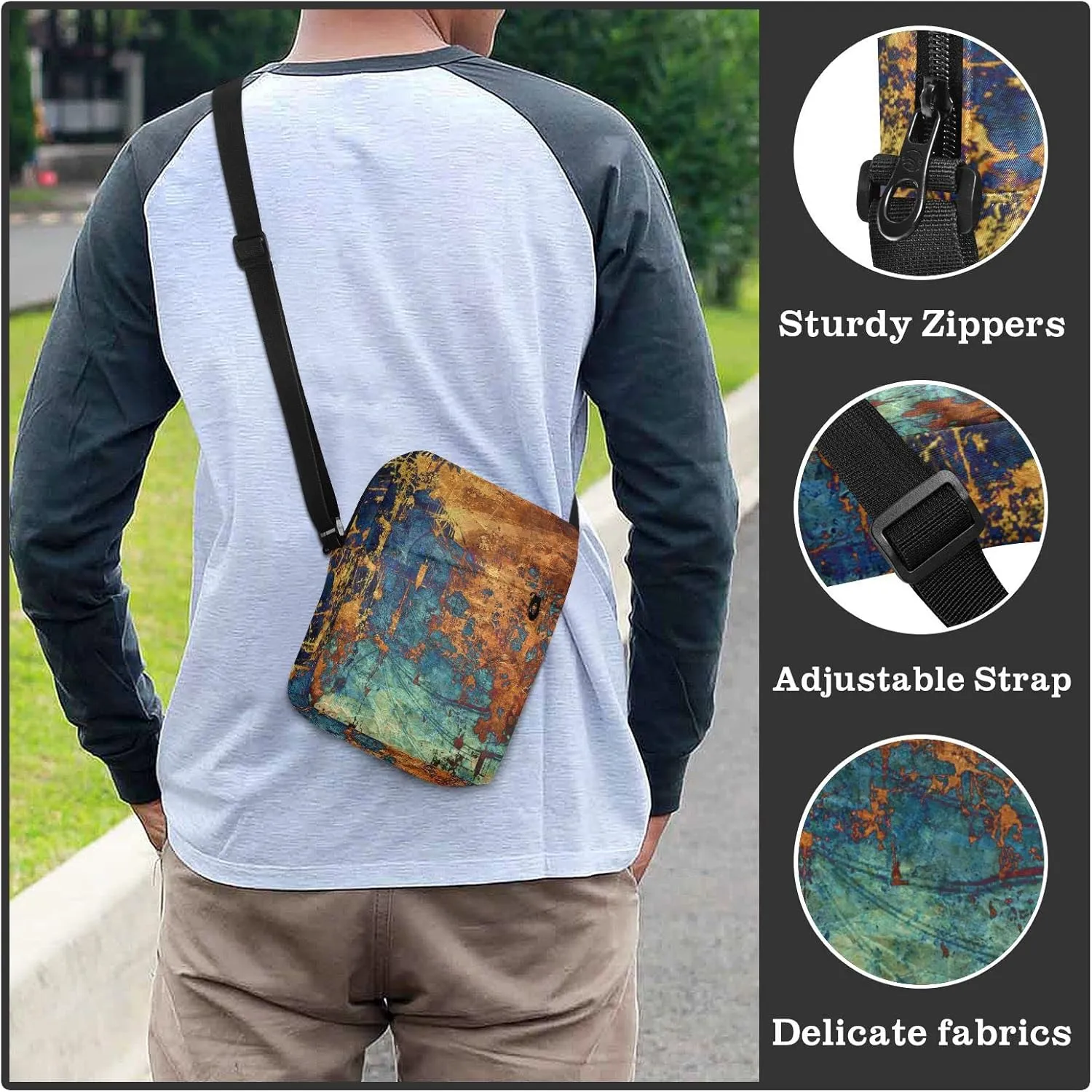 Oyihfvs Messenger Bag, Men's Crossbody Bag, Women's Crossbody Bag with Adjustable Strap