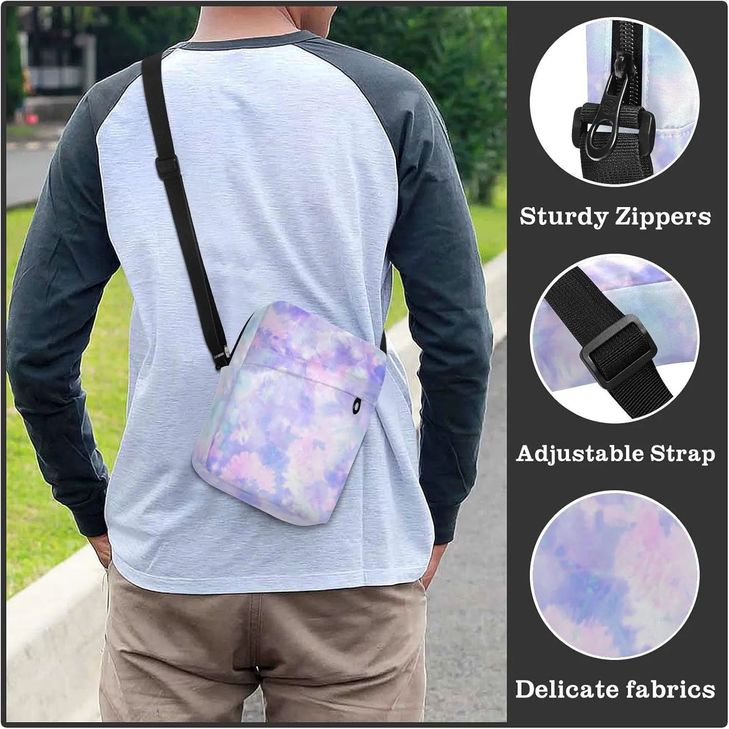 Oyihfvs Messenger Bag, Men's Crossbody Bag, Women's Crossbody Bag with Adjustable Strap