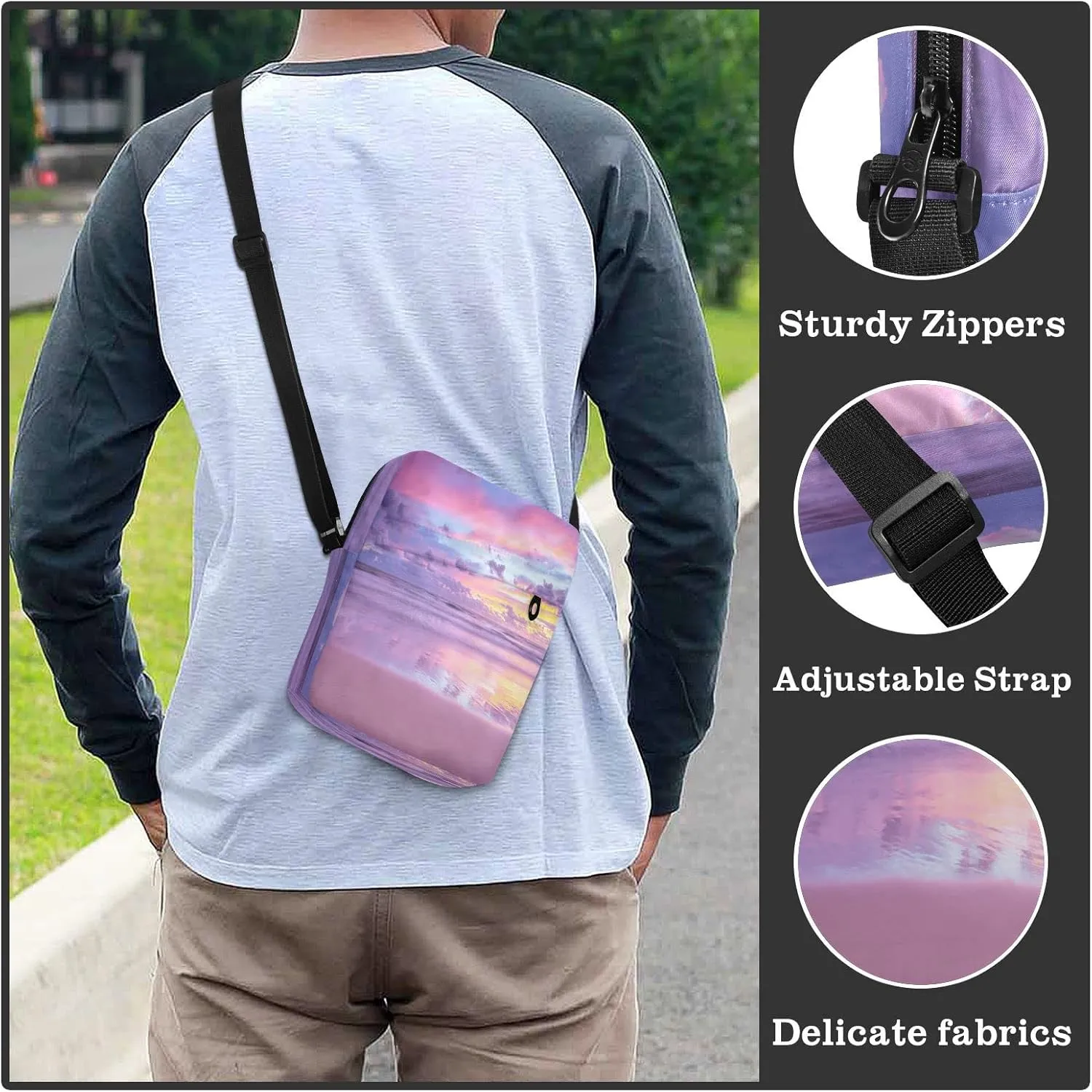 Oyihfvs Messenger Bag, Men's Crossbody Bag, Women's Crossbody Bag with Adjustable Strap