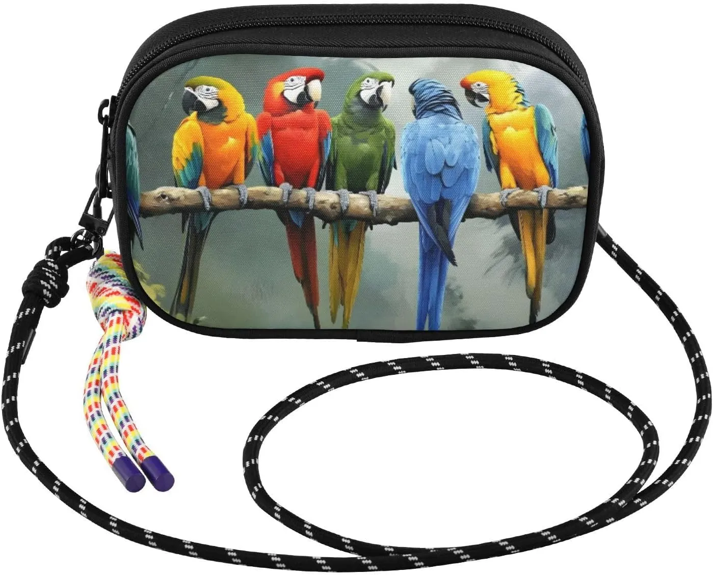 Parrot Colors Branch Small Crossbody Bags for Women Cell Phone Purses Shoulder Bag Handbag with Adjustable Strap