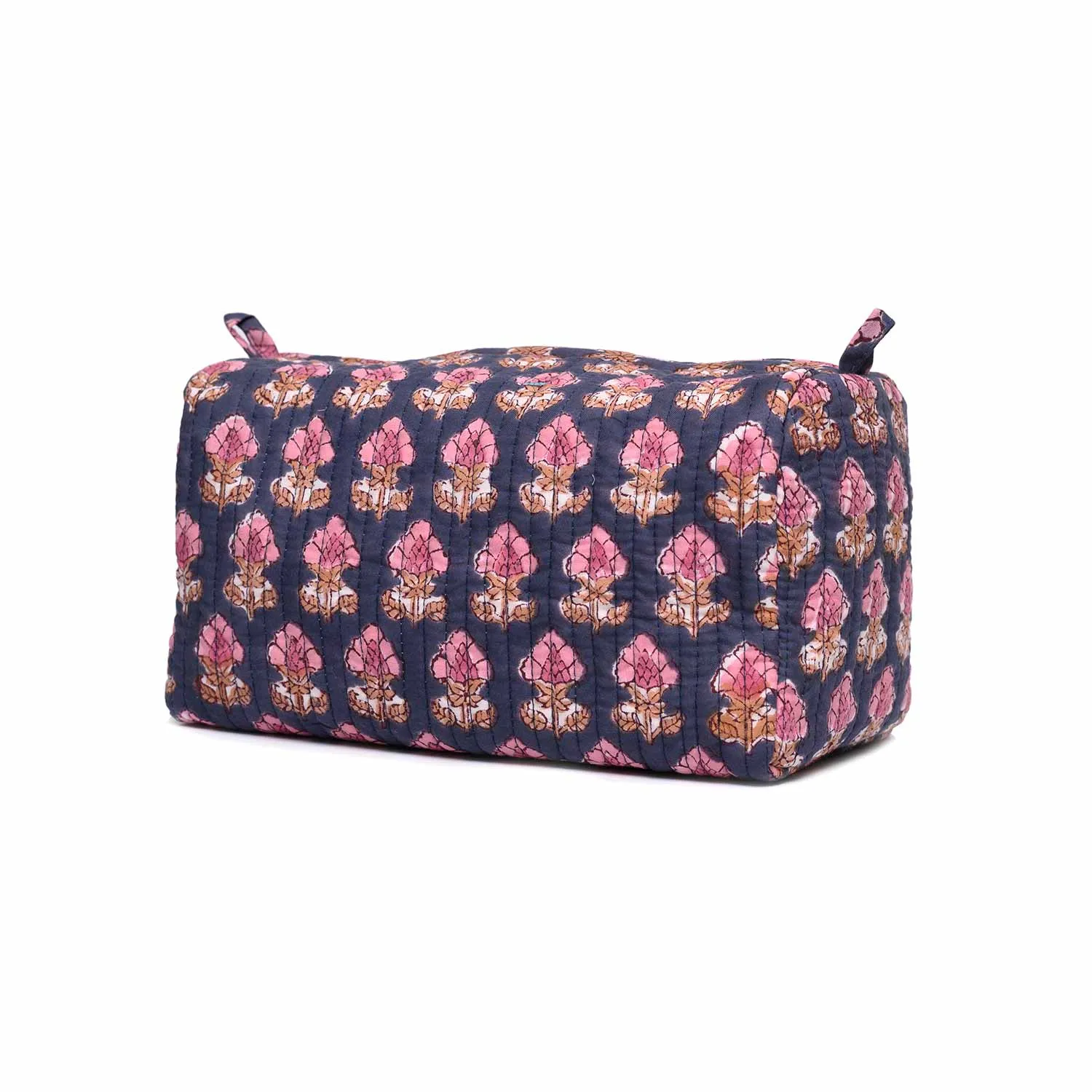 PASSION BUTI BLUE PINK QUILTED TOILETRY POUCH