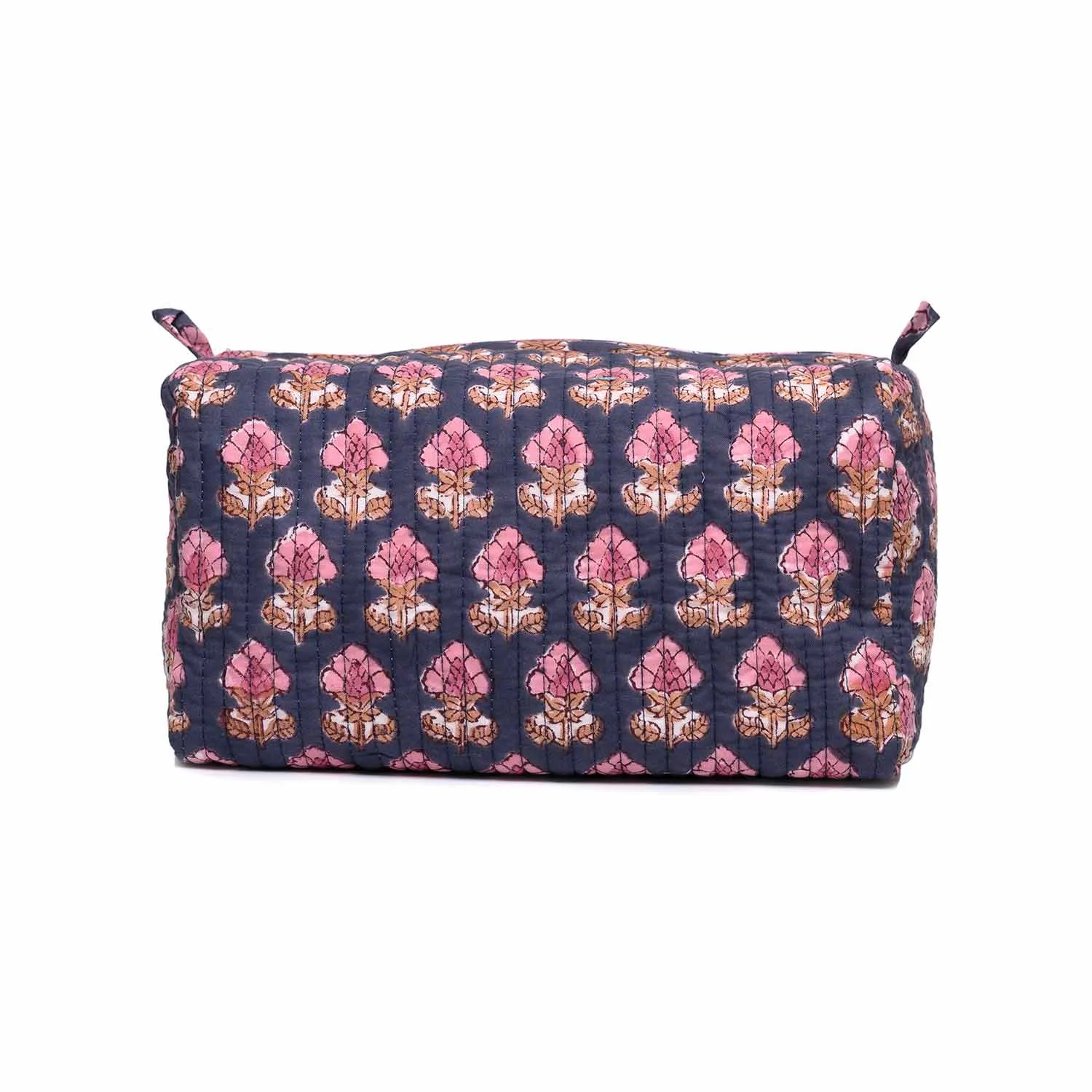 PASSION BUTI BLUE PINK QUILTED TOILETRY POUCH