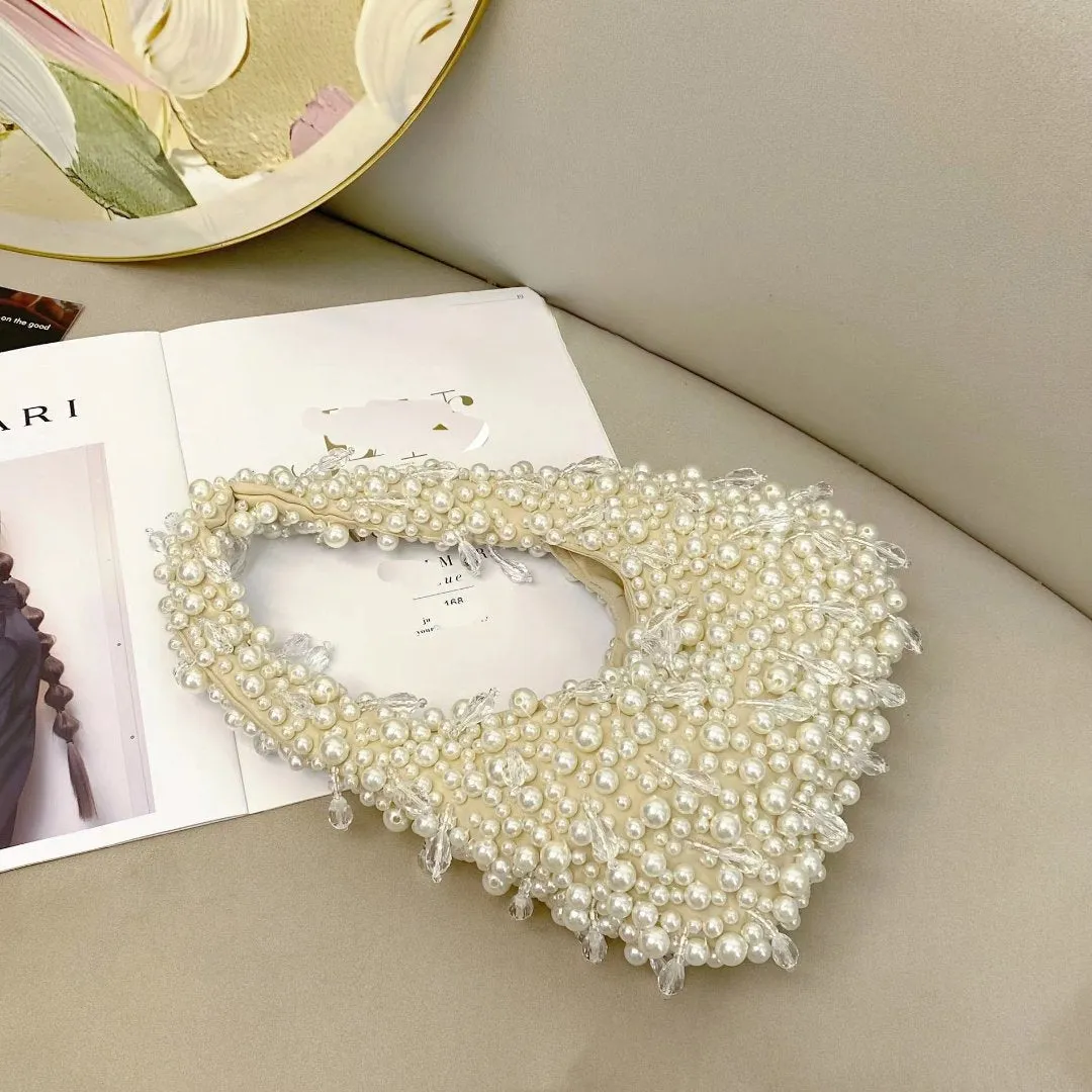 Pearl-Embellished Shoulder Bag - Elegant Mini Tote for Any Occasion