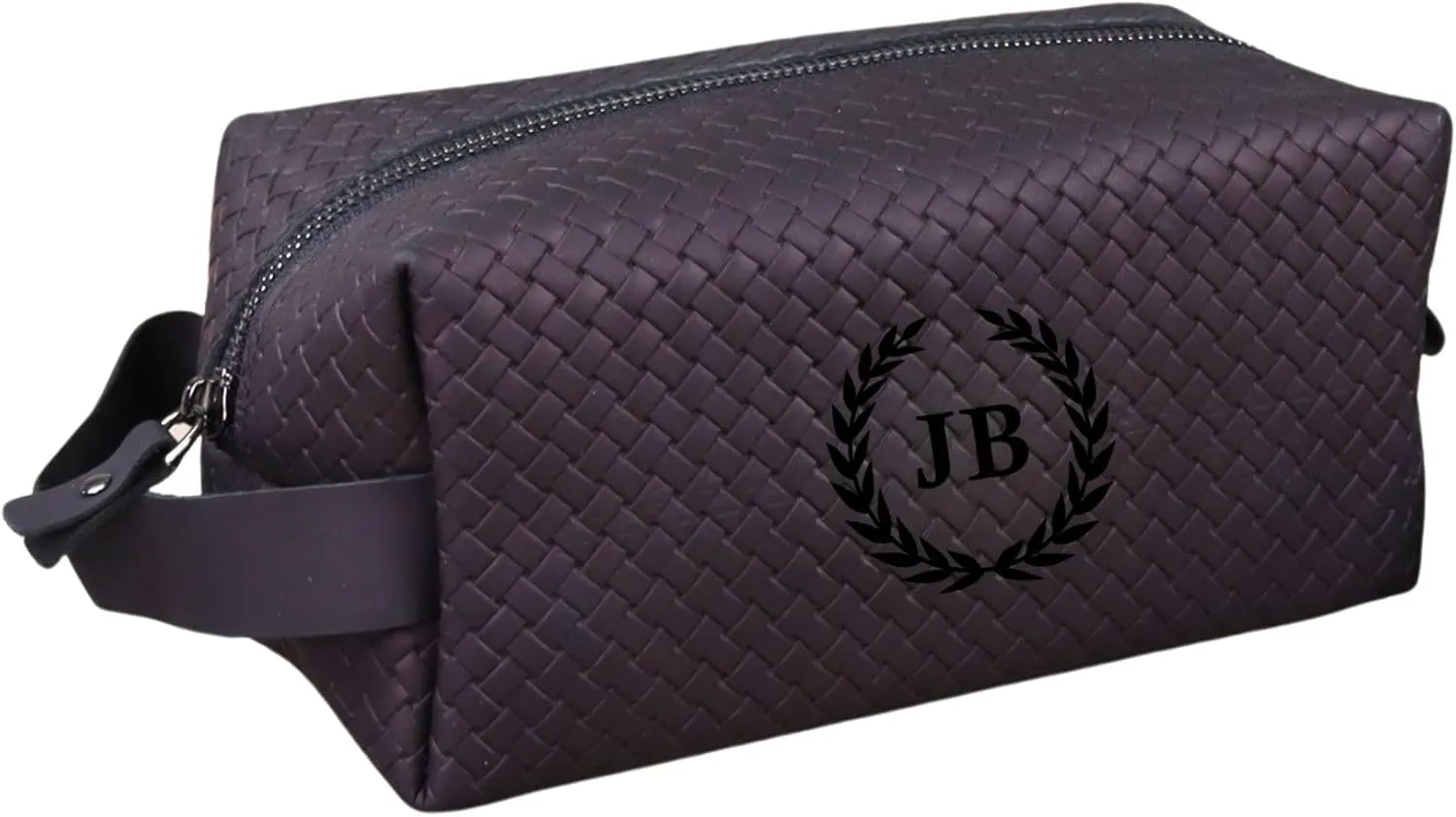 Personalized Premium Genuine Leather Dopp Kit for Men - Handcrafted Toiletry Travel Bag with Monogram Option - Gift for Groomsmen, Father's Day, Anniversary, Wedding Gift for Groomsmen (Black-2)