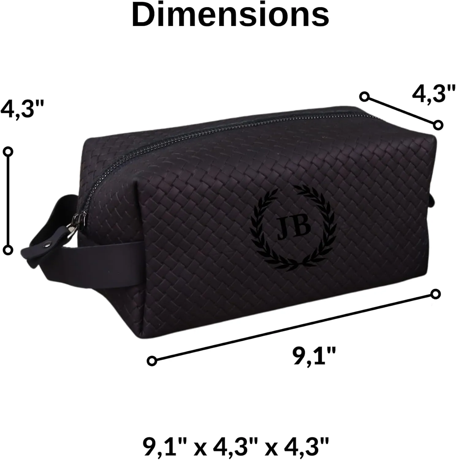 Personalized Premium Genuine Leather Dopp Kit for Men - Handcrafted Toiletry Travel Bag with Monogram Option - Gift for Groomsmen, Father's Day, Anniversary, Wedding Gift for Groomsmen (Black-2)