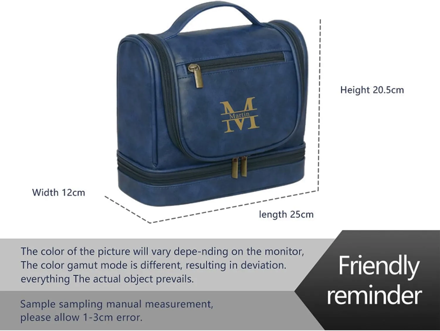 Personalized Toiletry Bag Leather Shaving Dopp Kit Bag for Men Hanging Makeup Bag Hanging Cosmetic Organizer Kit