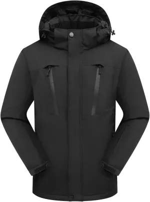 PHIBEE Women's Waterproof Warm Ski Jacket Winter Windproof Snow Coat Hooded Rain Jacket