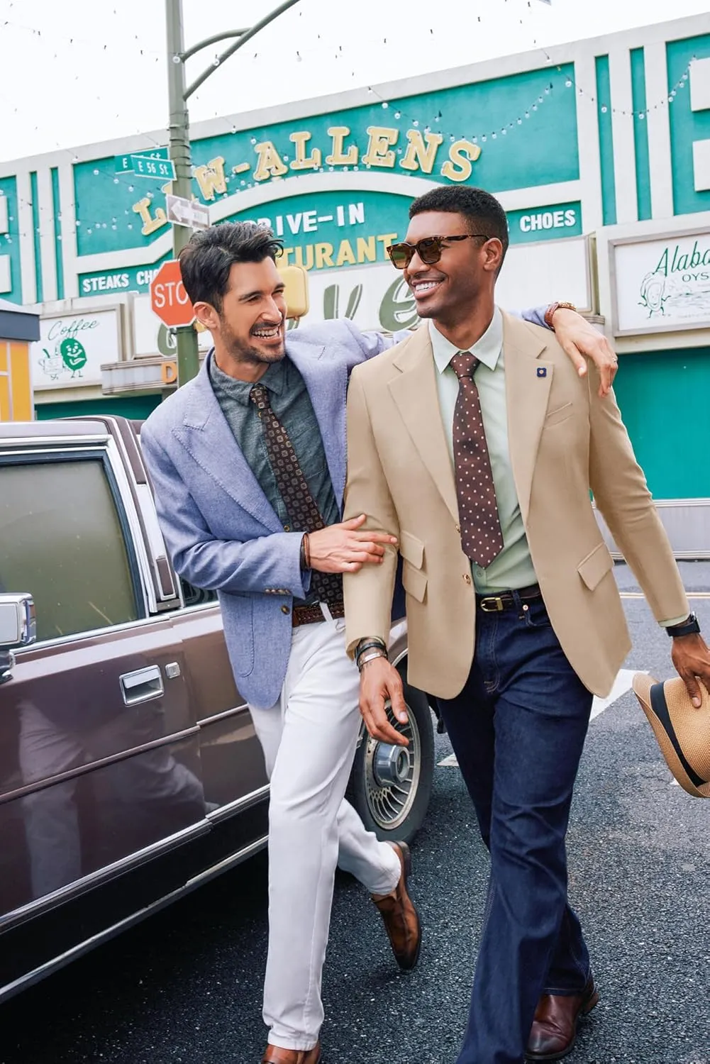 PJ PAUL JONES Men's Sport Coats and Blazers Linen Cotton Blazer Regular Fit 2 Buttons Suit Jacket with Removable Brooch