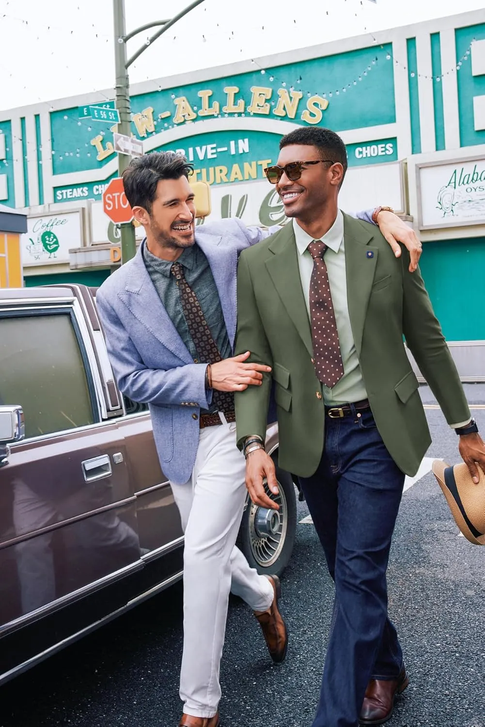 PJ PAUL JONES Men's Sport Coats and Blazers Linen Cotton Blazer Regular Fit 2 Buttons Suit Jacket with Removable Brooch