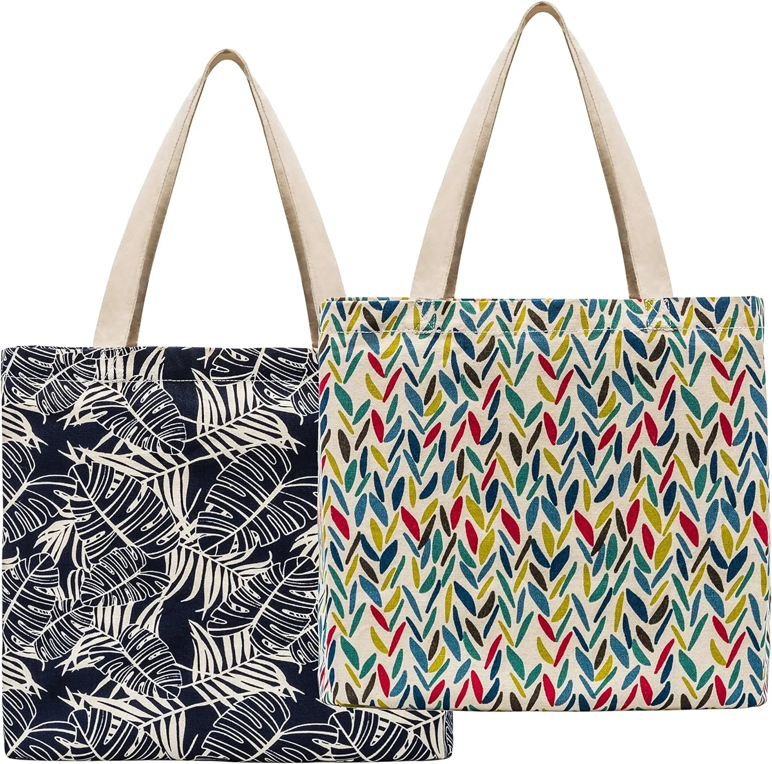PLANET E Made in USA Reusable Cotton Canvas Shoulder Tote Grocery Shopping Bags