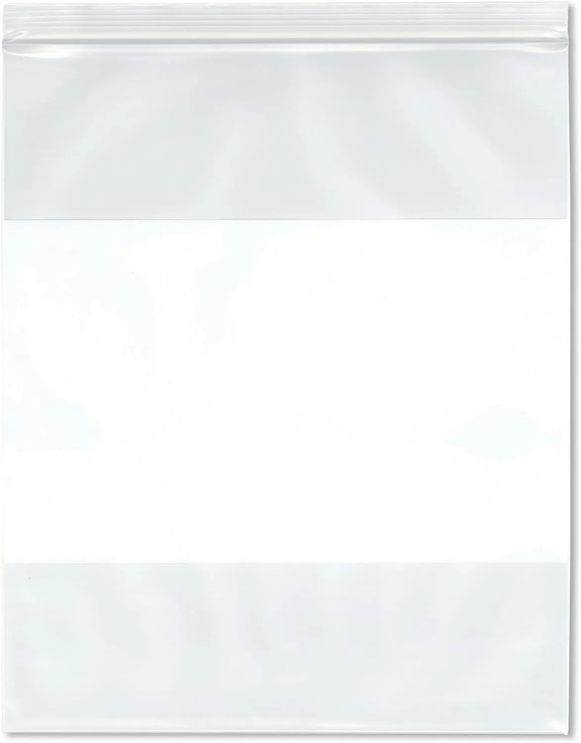 Plymor 5" x 7" (Pack of 100), 6 Mil Industrial Duty White-Block Zipper Reclosable Plastic Bags
