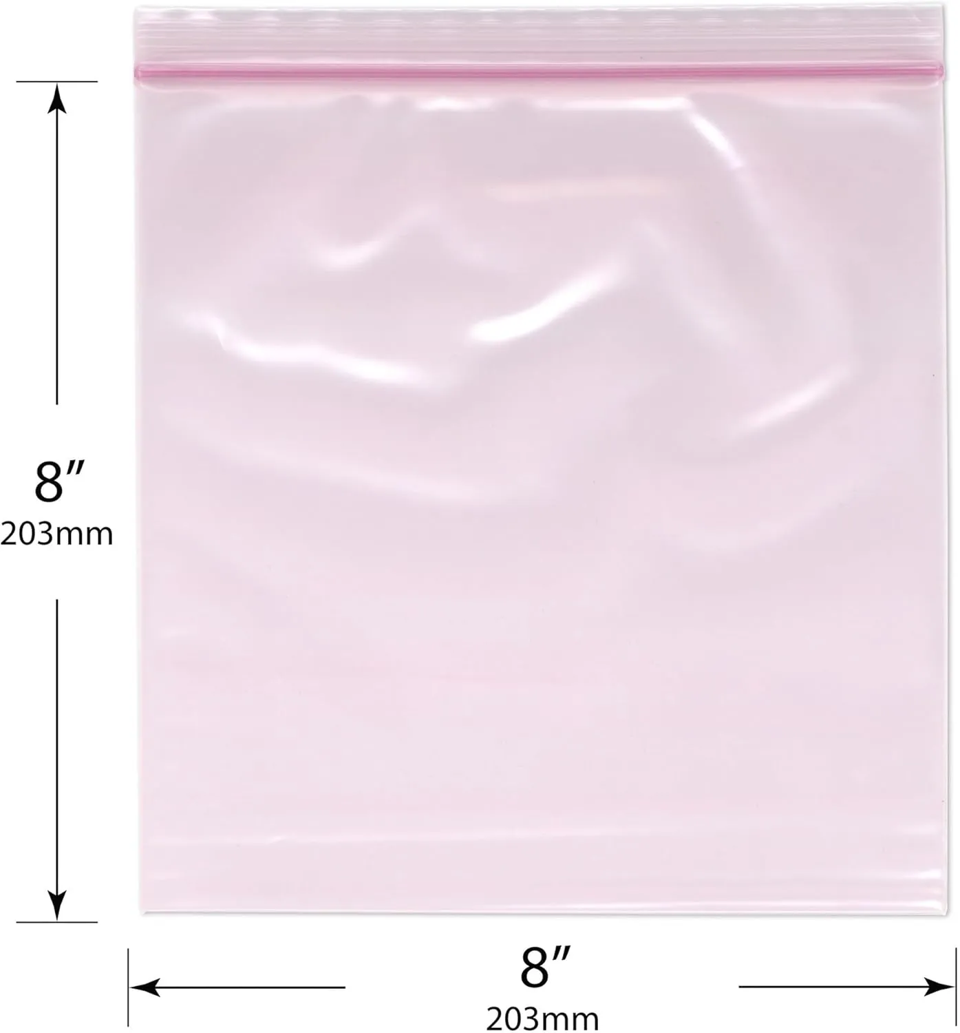 Plymor 8" x 8" (Pack of 100), 4 Mil Heavy Duty Anti-Static Zipper Reclosable Plastic Bags