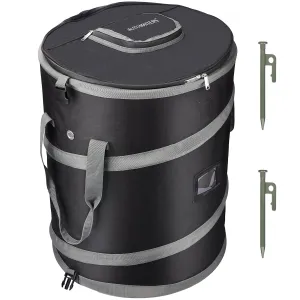 Pop-Up Trash Bin with Removable Divider, Heavy Duty Bottom, Collapsible Storage for Camping, Laundry, Storage and Garden, Waterproof and Tear Resistance Material with Air Vent