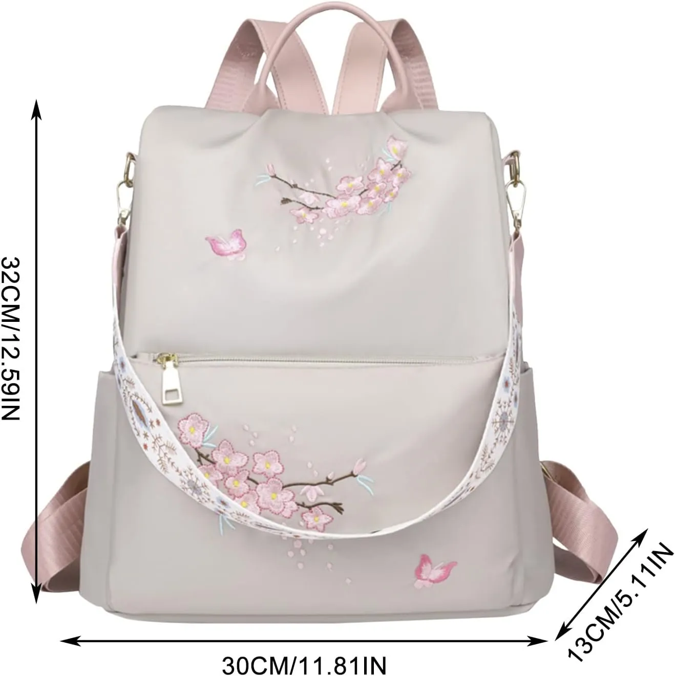 Popular Nylon Beige Pen Bag In Backpack Women School Bags Messenger Computer Bag for Men Briefcase (Black, One Size)