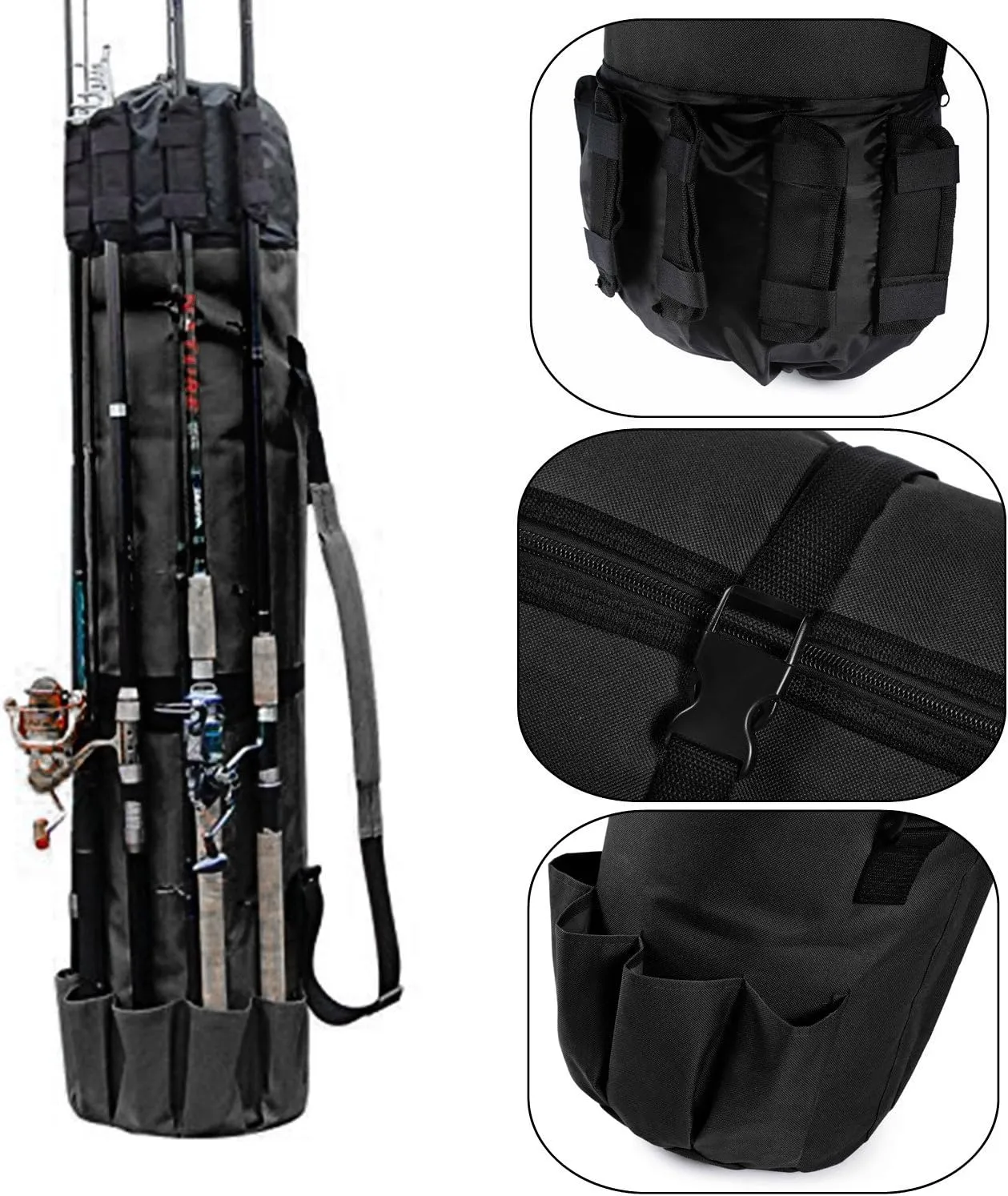 Portable Fishing Rod Bag Pole and Reel Carrier Storage Case Great Gift