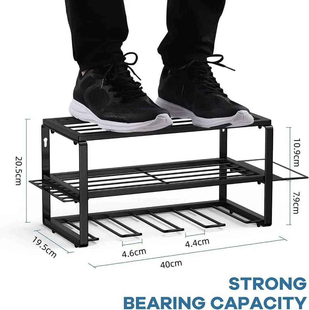Power Tool Organiser, Drill Holder Wall Mount,  Metal Tool Hangers Shelves Garage Storage Rack