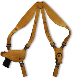 Premium Suede Leather Shoulder Holster with Single Magazine Carrier Fits Sigg P.320 Compact 3.9’’BBL, Natural Color #1300#