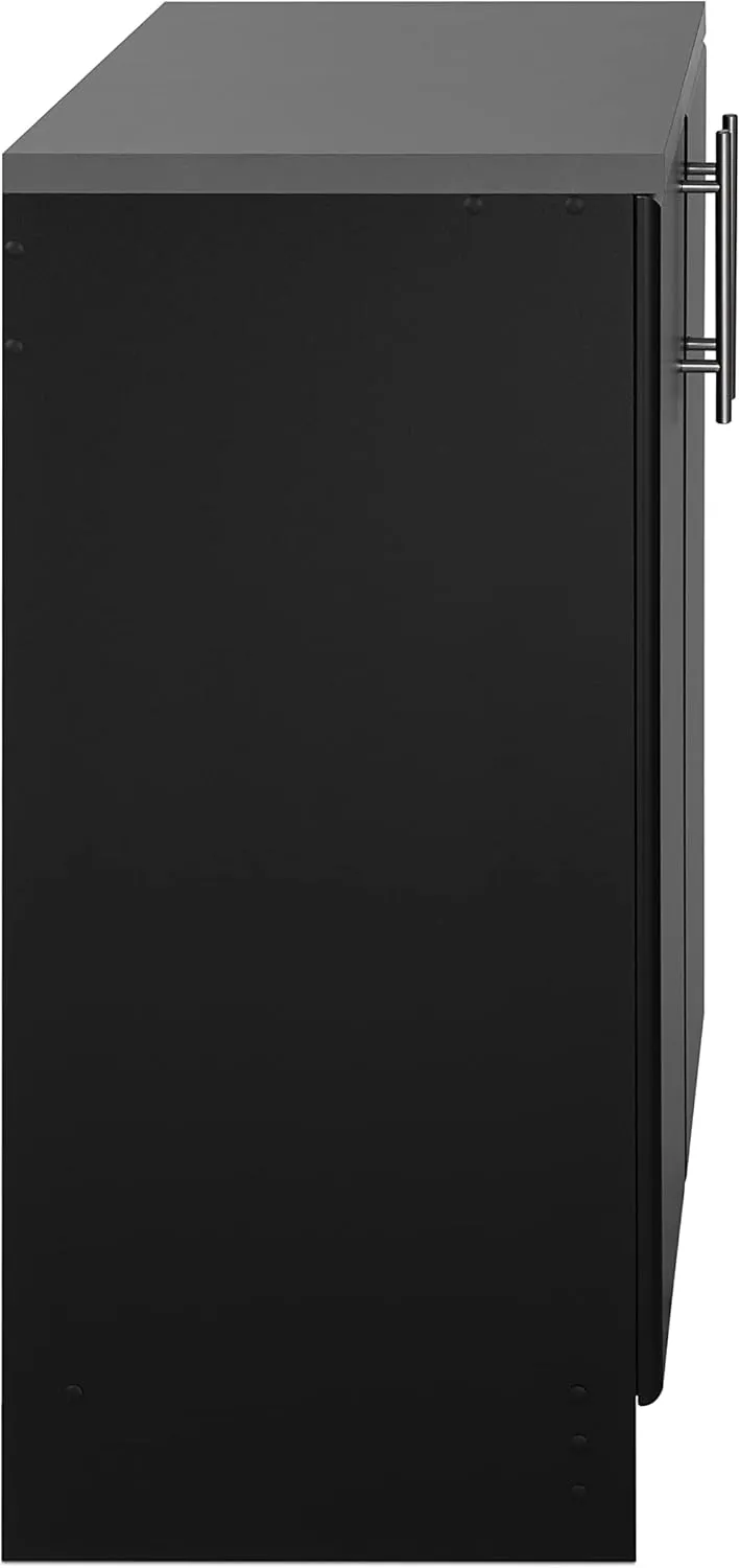 Prepac Elite 32" Storage Cabinet, Black Storage Cabinet, Base Cabinet, Bathroom Cabinet with 1 Adjustable Shelf 18" D x 32" W x 36" H, BEB-3216